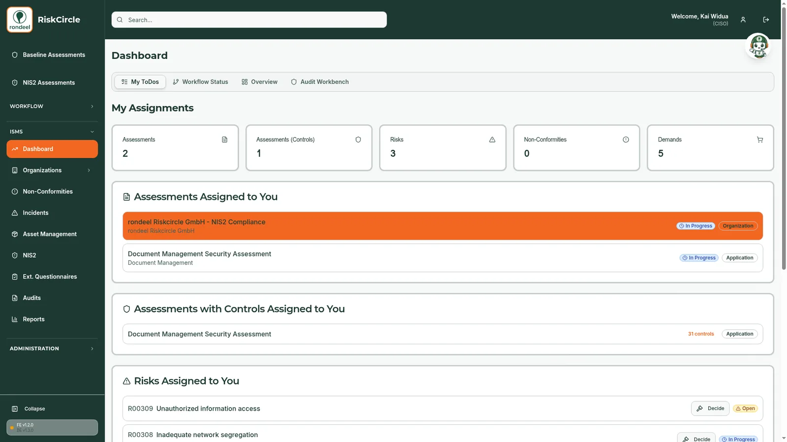 RiskCircle Dashboard